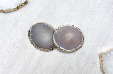 Coloured Crystal Gold Coaster with 24K Gold Trim